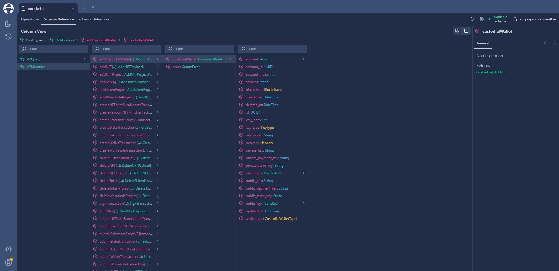 Saturn Integration Cutodial Wallet API