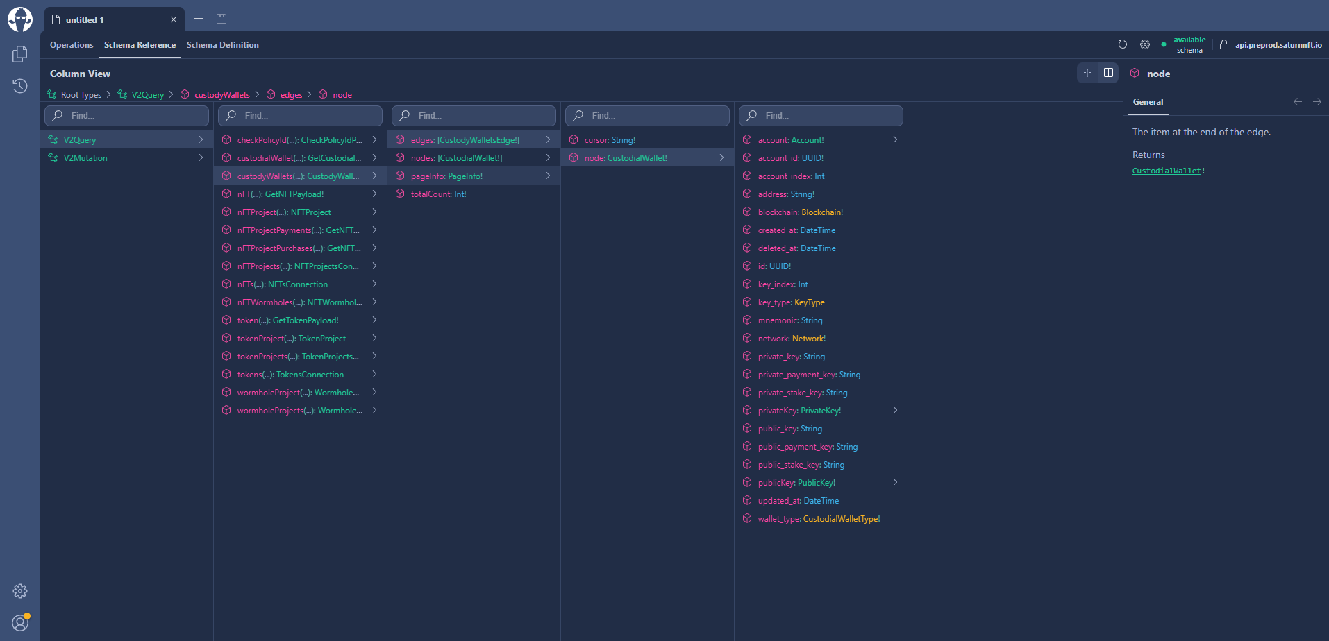 Saturn Integration Get Cutodial Wallet API