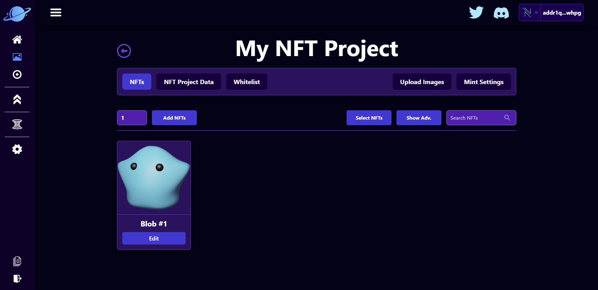 Managing Project NFTs