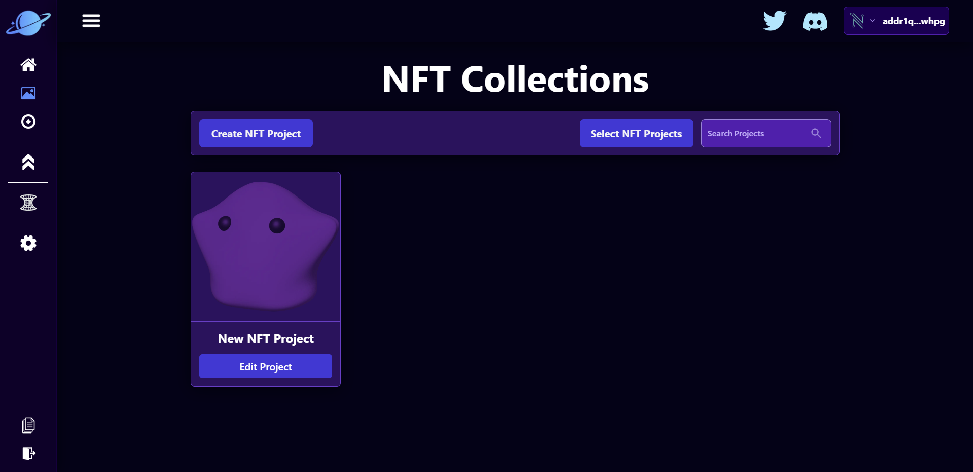 NFT Project Page With Project