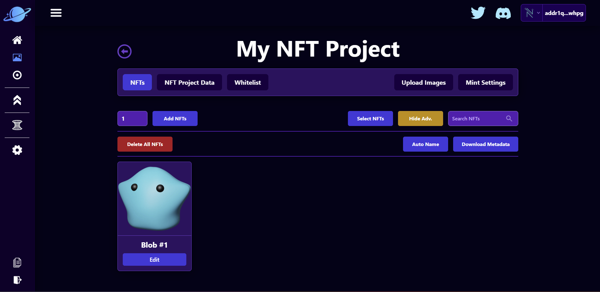 Managing Project NFTs