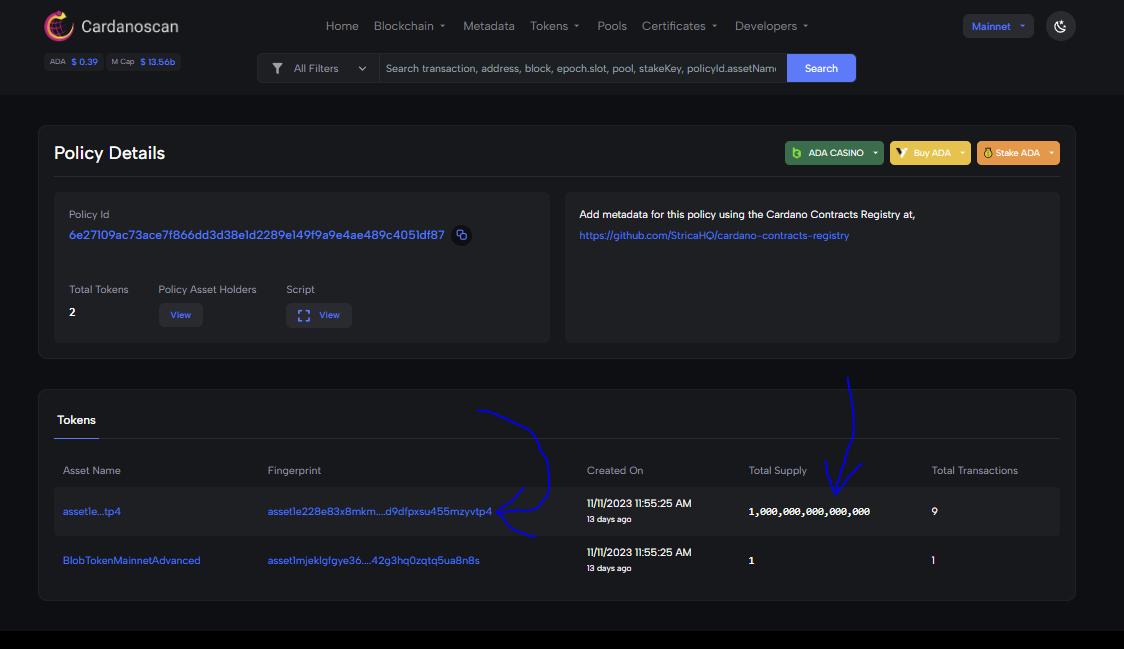 Stake Data Token Click the one with more than one token in distribution