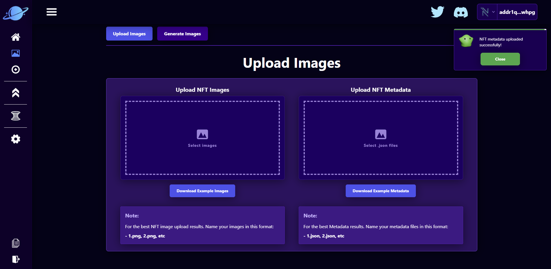 Upload Metadata Success