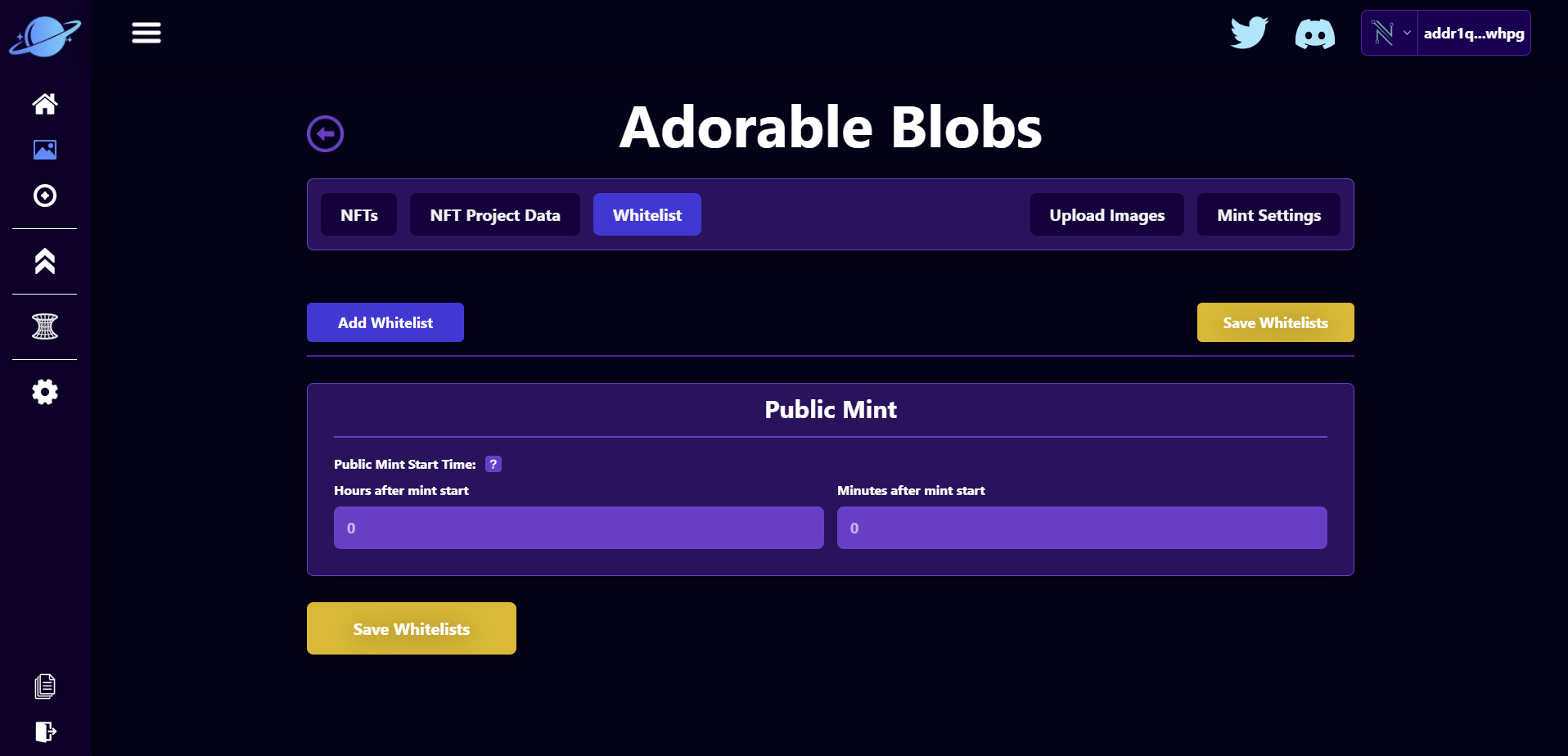 Whitelist Page