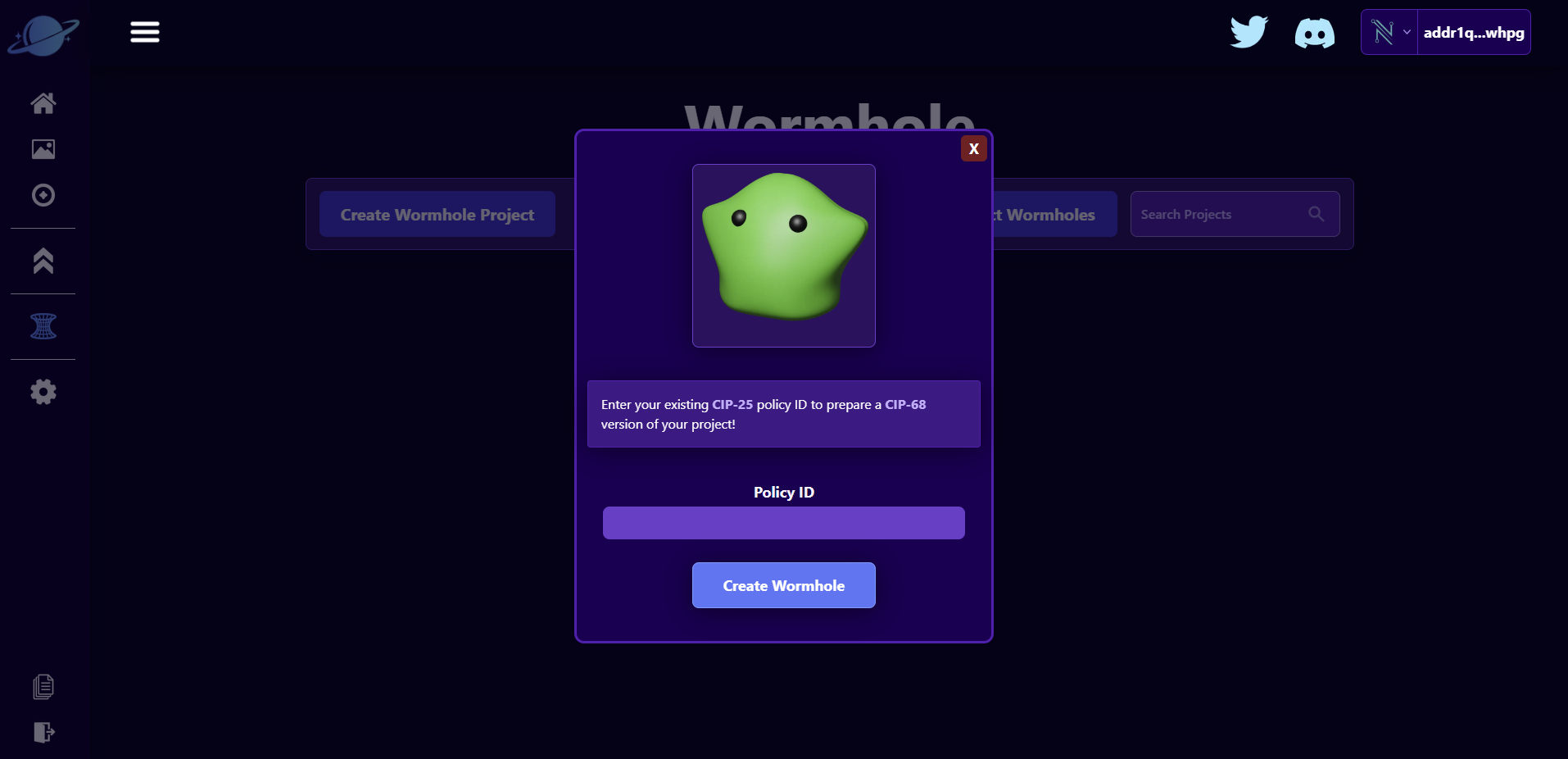 Wormhole Project Modal